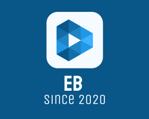 Geometric - Blue Media Player Button logo design