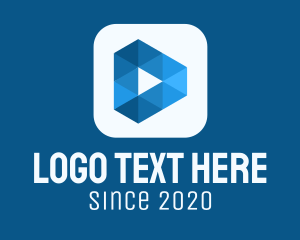 Triangular - Blue Media Player Button logo design