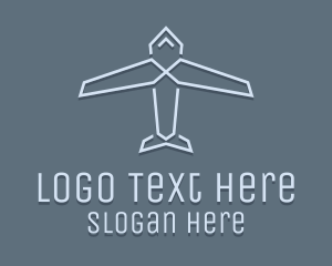 Aviation - Blue Geometric Aircraft logo design