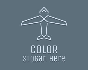 Blue Geometric Aircraft Logo