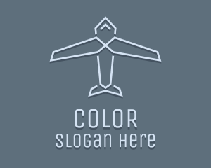 Airliner - Blue Geometric Aircraft logo design