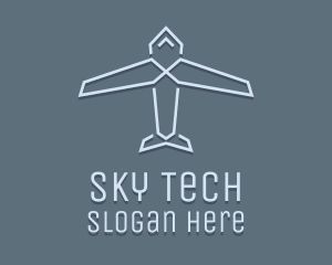 Uav - Blue Geometric Aircraft logo design