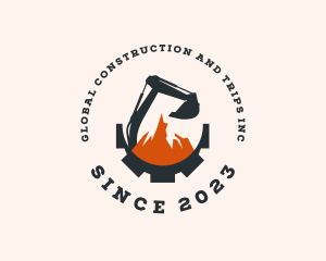 Mechanical Excavator Machinery Logo