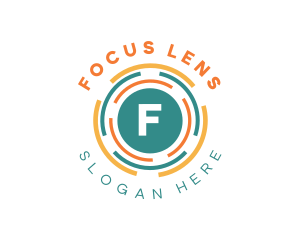 Geometric Lens Shape logo design