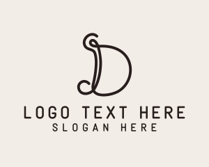 Tailoring - Sewing String Tailoring Letter D logo design
