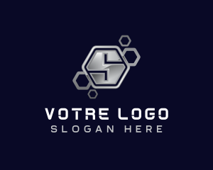 Industrial Hexagon Letter S Logo