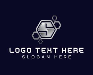 Modern - Industrial Hexagon Letter S logo design
