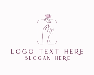 Rose - Floral Hand Wellness logo design