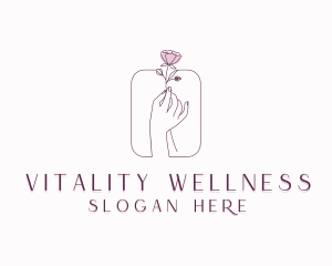 Floral Hand Wellness logo design