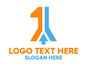 Logistics - Industrial Arrow Number 1 logo design