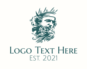 Mediterranean - Zeus God Sculpture logo design
