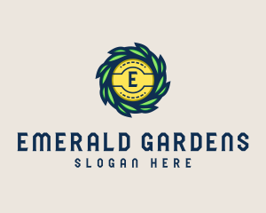 Leaves Garden Wreath logo design