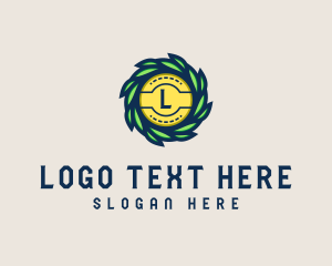 Vegan - Leaves Garden Wreath logo design