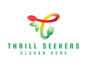 Food Meal Letter T logo design