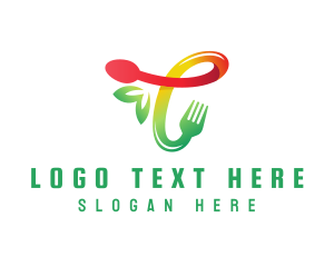 Kitchen Utensil - Food Meal Letter T logo design