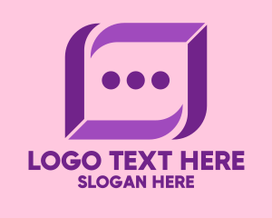 At - Digital Chat Bubble logo design