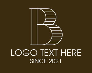Typography - Retro Outline Letter B logo design