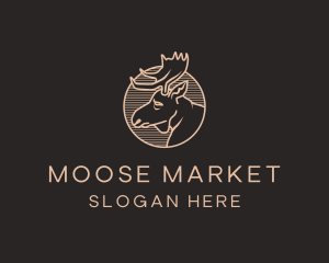 Rustic Wild Moose logo design