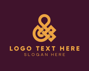 Ligature - Golden Luxury Ampersand logo design