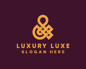 Golden Luxury Ampersand logo design