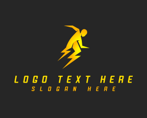 Marathon - Human Lightning Thunder logo design