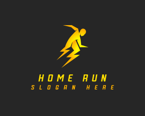 Human Lightning Thunder logo design