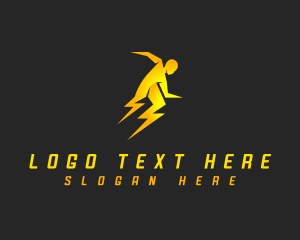 Electricity - Human Lightning Thunder logo design