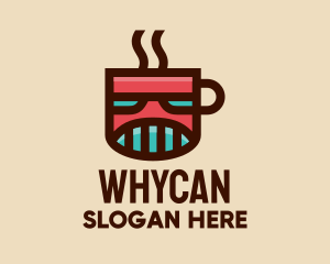 Caffeine - Robot Coffee Mug logo design