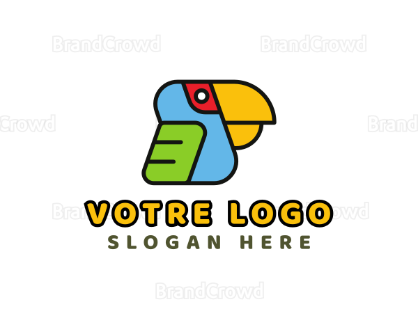 Colorful Parrot Zoo Logo