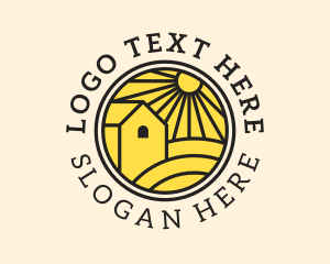 Cottage - Sun Farmland Barn logo design
