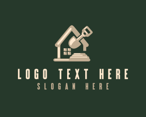 Worker - Shovel Construction Builder logo design