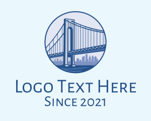 River - New York Bridge logo design
