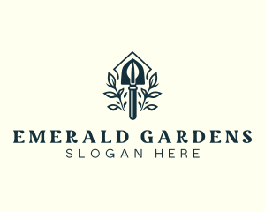 Shovel Gardening Plant logo design