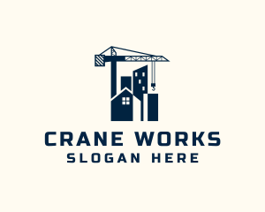 Crane - Building Construction Crane logo design