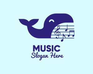 Blue Whale Musical logo design