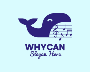 Quarter Note - Blue Whale Musical logo design