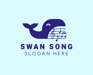 Blue Whale Musical logo design