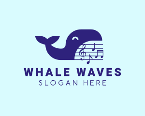 Blue Whale Musical logo design