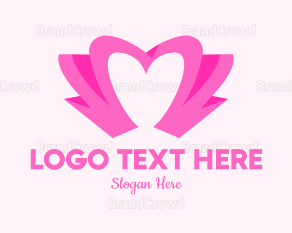 Pink Flower Bud Heart Logo