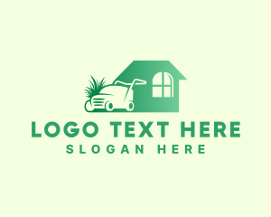Grass Garden Lawn Mower Logo