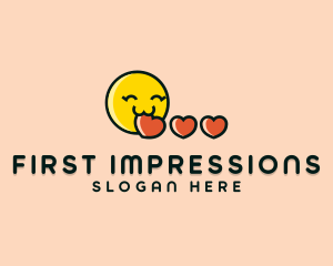 Heart Dating App Emoji logo design