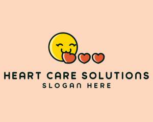 Heart Dating App Emoji logo design