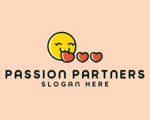 Heart Dating App Emoji logo design