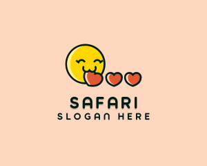 Heart Dating App Emoji logo design