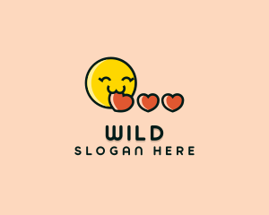 Cute - Heart Dating App Emoji logo design