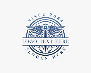 Wings - Medical Caduceus Hospital logo design