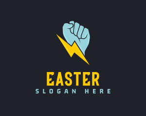 Speed - Lightning Bolt Fist logo design