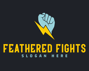 Lightning Bolt Fist logo design