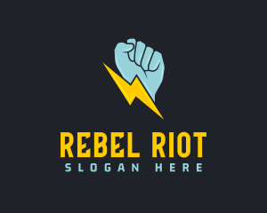 Protest - Lightning Bolt Fist logo design