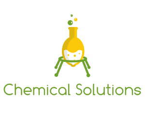 Chemical - Lemon Laboratory Flask logo design